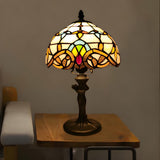 Elegant Tiffany Dome Stained Glass Decor Table Lamp Image - 4