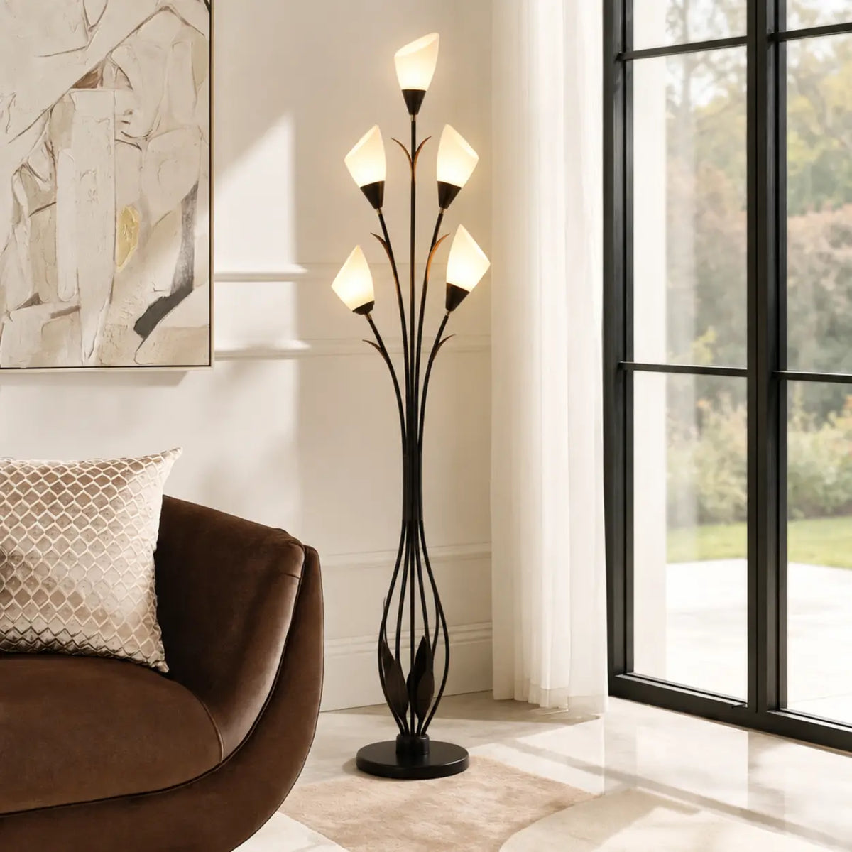 Elegant Tulip-Inspired Multi-Head Metal Floor Lamp