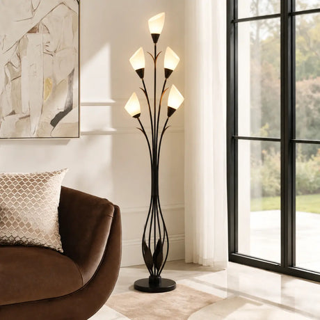 Elegant Tulip-Inspired Multi-Head Metal Floor Lamp