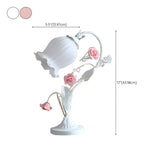 Elegant Umbrella Glass Shade Green Floral Table Lamp Image - 15