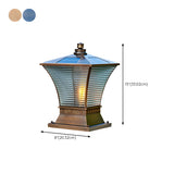 Elegant Vintage Bronze Glass Post Outdoor Table Lamp #size
