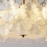 Elegant Vintage Floral Glass Round Living Room Chandelier Image - 11