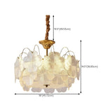 Elegant Vintage Floral Glass Round Living Room Chandelier #size