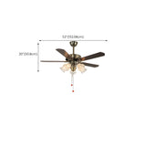 Elegant Vintage Flower Shade 5-Blade Ceiling Fan Light Image - 16