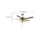 Elegant Vintage Flower Shade 5-Blade Ceiling Fan Light Image - 22