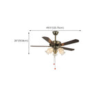 Elegant Vintage Flower Shade 5-Blade Ceiling Fan Light Image - 23