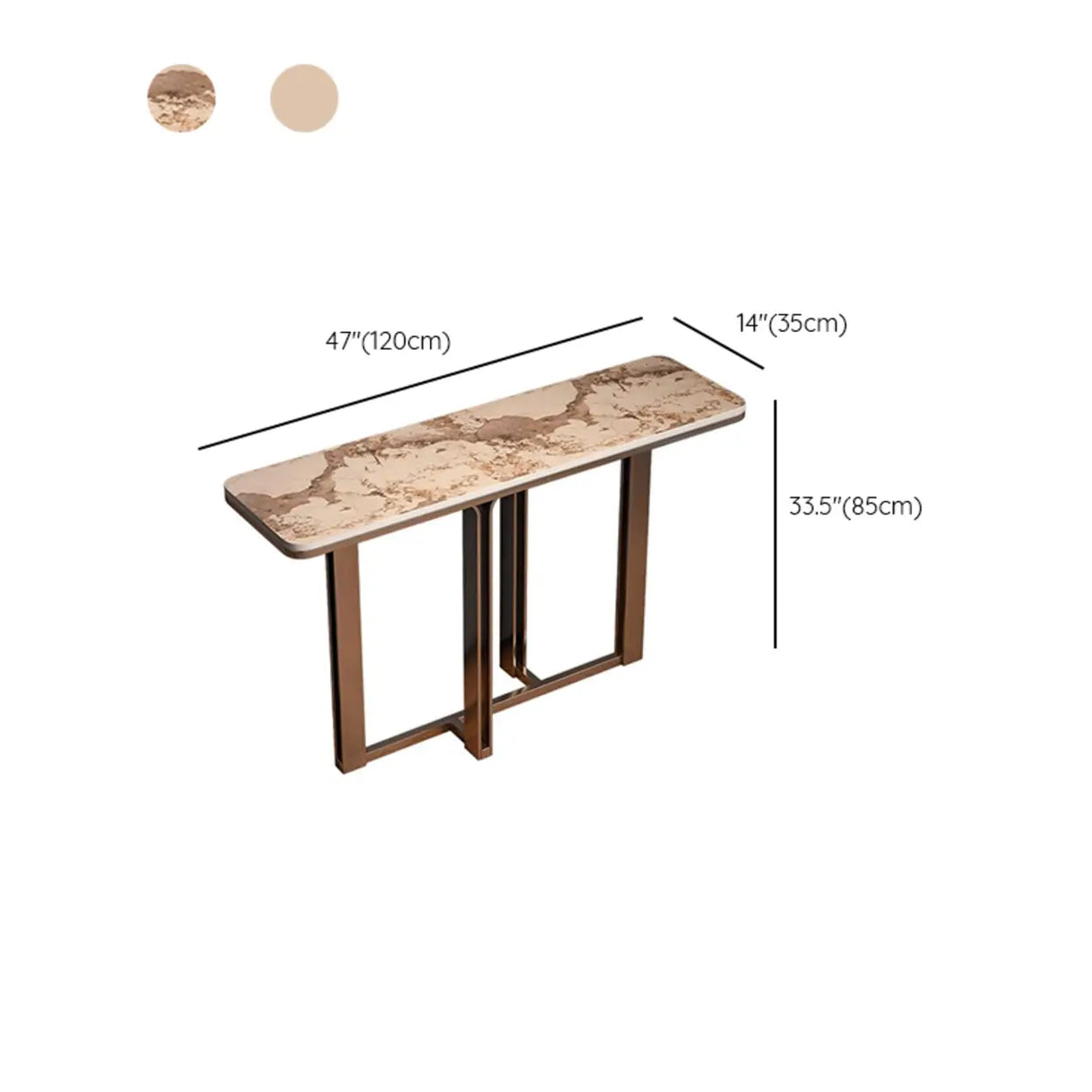 Elegant Washable Marble White Pedestal Console Table Image - 11