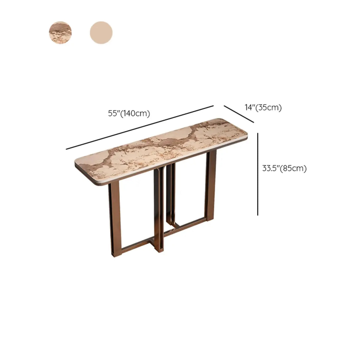 Elegant Washable Marble White Pedestal Console Table Image - 12