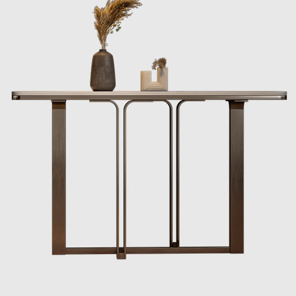 Elegant Washable Marble White Pedestal Console Table Image - 6