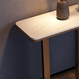 Elegant Washable Marble White Pedestal Console Table Image - 7
