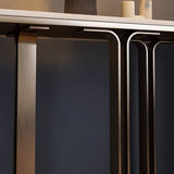 Elegant Washable Marble White Pedestal Console Table Image - 9