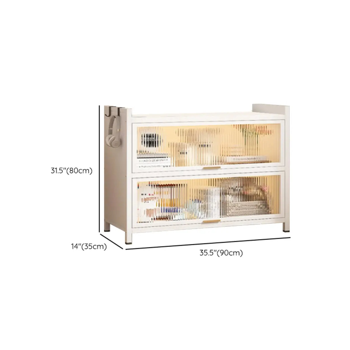 Elegant White Chalk Style Steel Storage Bookcases Image - 16