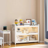Elegant White Chalk Style Steel Storage Bookcases Image - 5