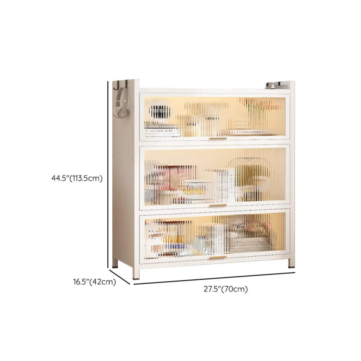 Elegant White Chalk Style Steel Storage Bookcases Image - 51