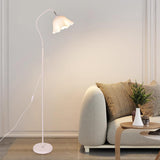 Elegant White Flower-Shaped Living Room Floor Lamp Image - 1