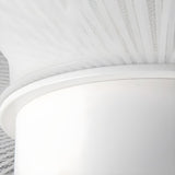 Elegant White Hollow Flower Flush Ceiling Fan Light Image - 17