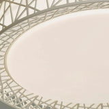 Elegant White Hollow Round Ceiling Fan with LED Light Image - 15