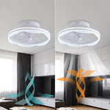 Elegant White Round LED Ceiling Fan with Lighting Image - 12