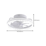 Elegant White Round LED Ceiling Fan with Lighting #size