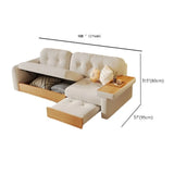 Elegant White Scratch Resistant Fabric Storage Sofa Image - 15