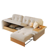 Elegant White Scratch Resistant Fabric Storage Sofa Image - 6