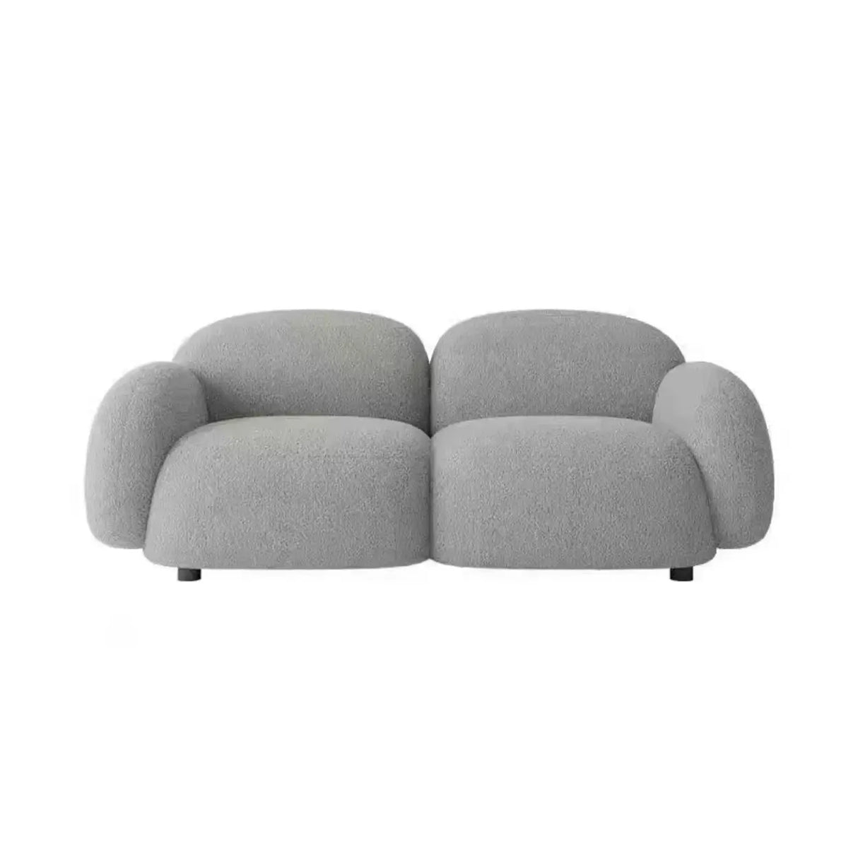 Elegant White Sherpa Tight Back Foam Fill Loveseat Image - 11