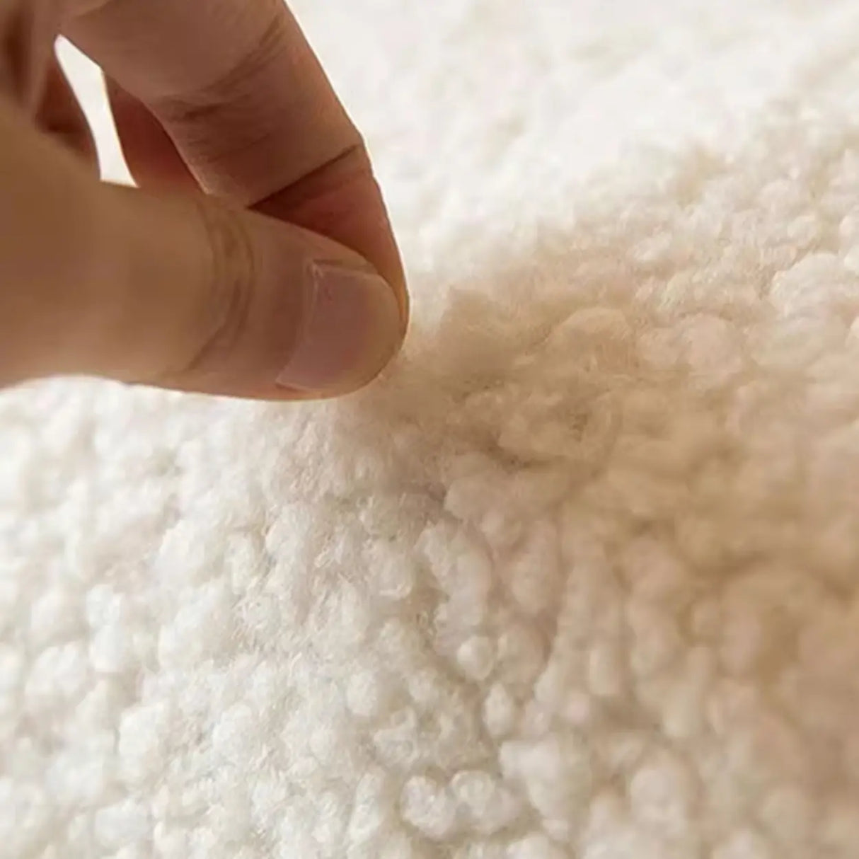 Elegant White Sherpa Tight Back Foam Fill Loveseat Image - 16