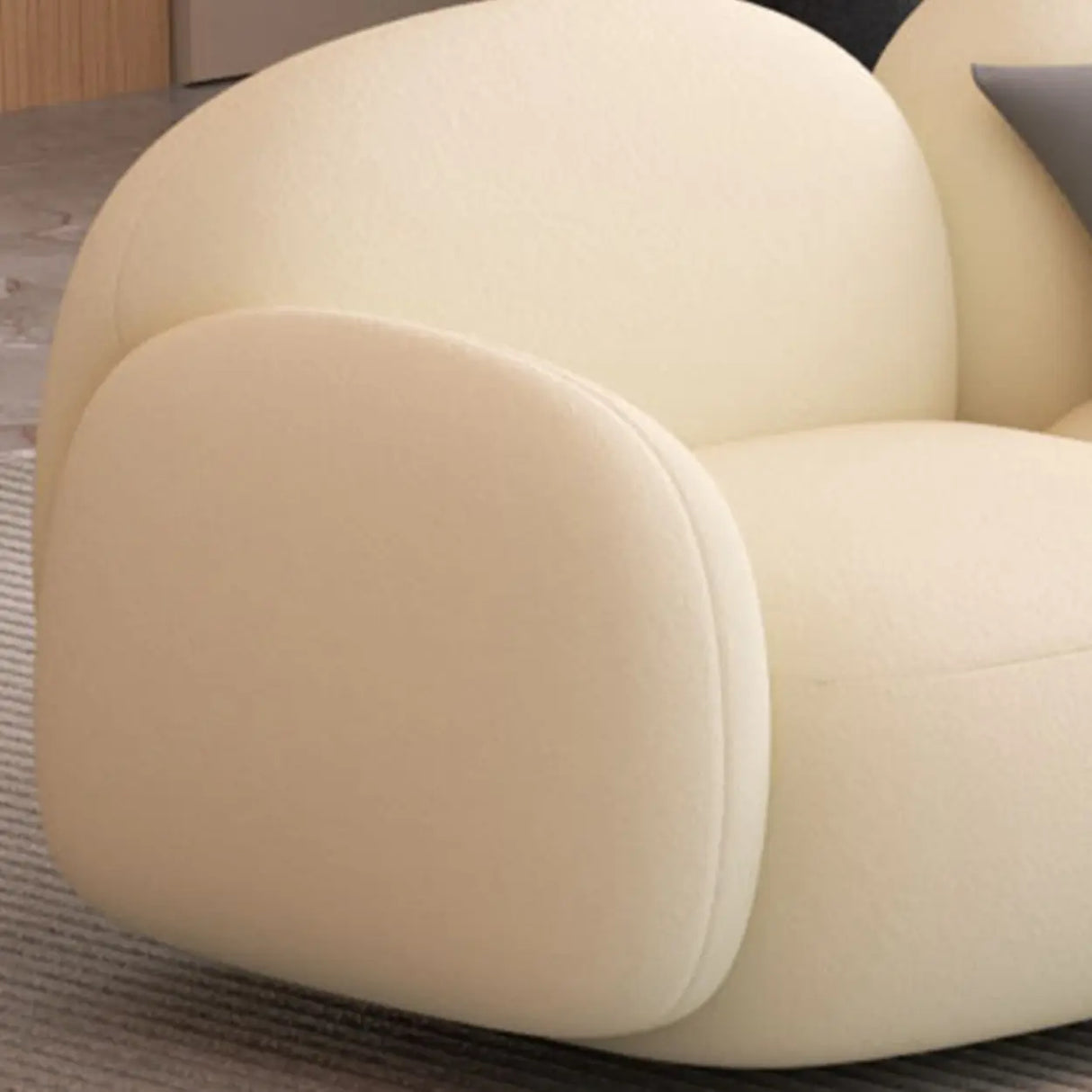 Elegant White Sherpa Tight Back Foam Fill Loveseat Image - 20