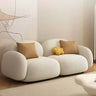 Elegant White Sherpa Tight Back Foam Fill Loveseat Image - 5
