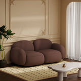 Elegant White Sherpa Tight Back Foam Fill Loveseat Image - 8