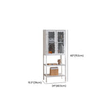 Elegant White Wave Design Metal Storage China Cabinet Image - 12