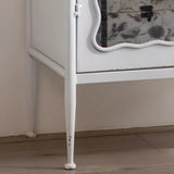 Elegant White Wave Design Metal Storage China Cabinet Image - 8
