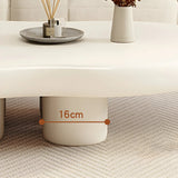 Elegant White Wooden Free-Form Shape Coffee Table Image - 6