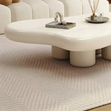 Elegant White Wooden Free-Form Shape Coffee Table Image - 8