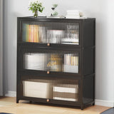 Elegant Wooden Mesh Closed Back Rectangular Bookcases Image - 32