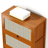 Elegant Wooden Mesh Closed Back Rectangular Bookcases Image - 7