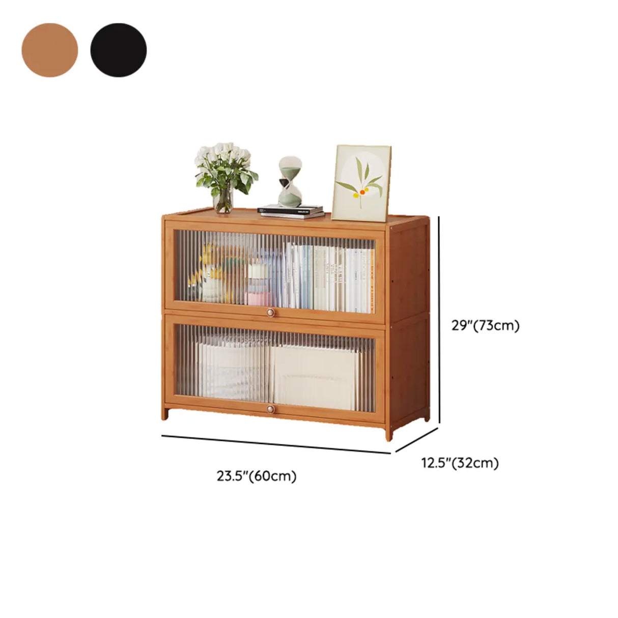 Elegant Wooden Mesh Closed Back Rectangular Bookcases Image - 92