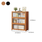 Elegant Wooden Mesh Closed Back Rectangular Bookcases Image - 95