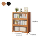 Elegant Wooden Mesh Closed Back Rectangular Bookcases Image - 96