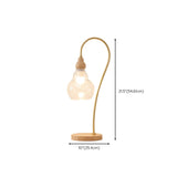 Elegant Wooden Round Glass Clear Lampshade Table Lamp #size
