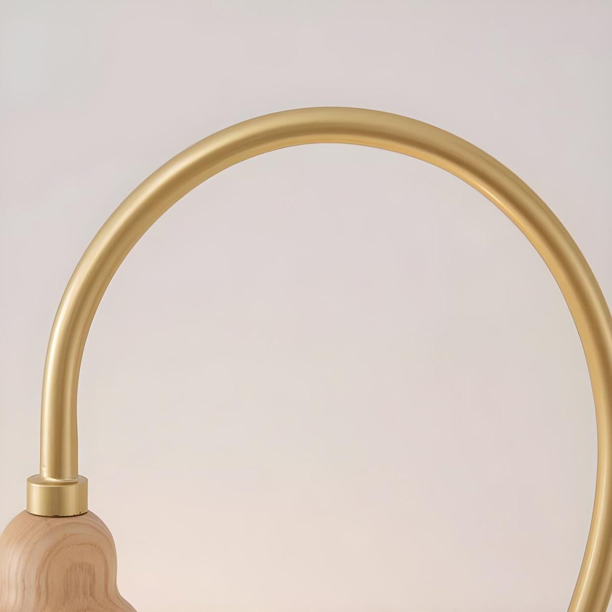 Elegant Wooden Round Glass Clear Lampshade Table Lamp Image - 7