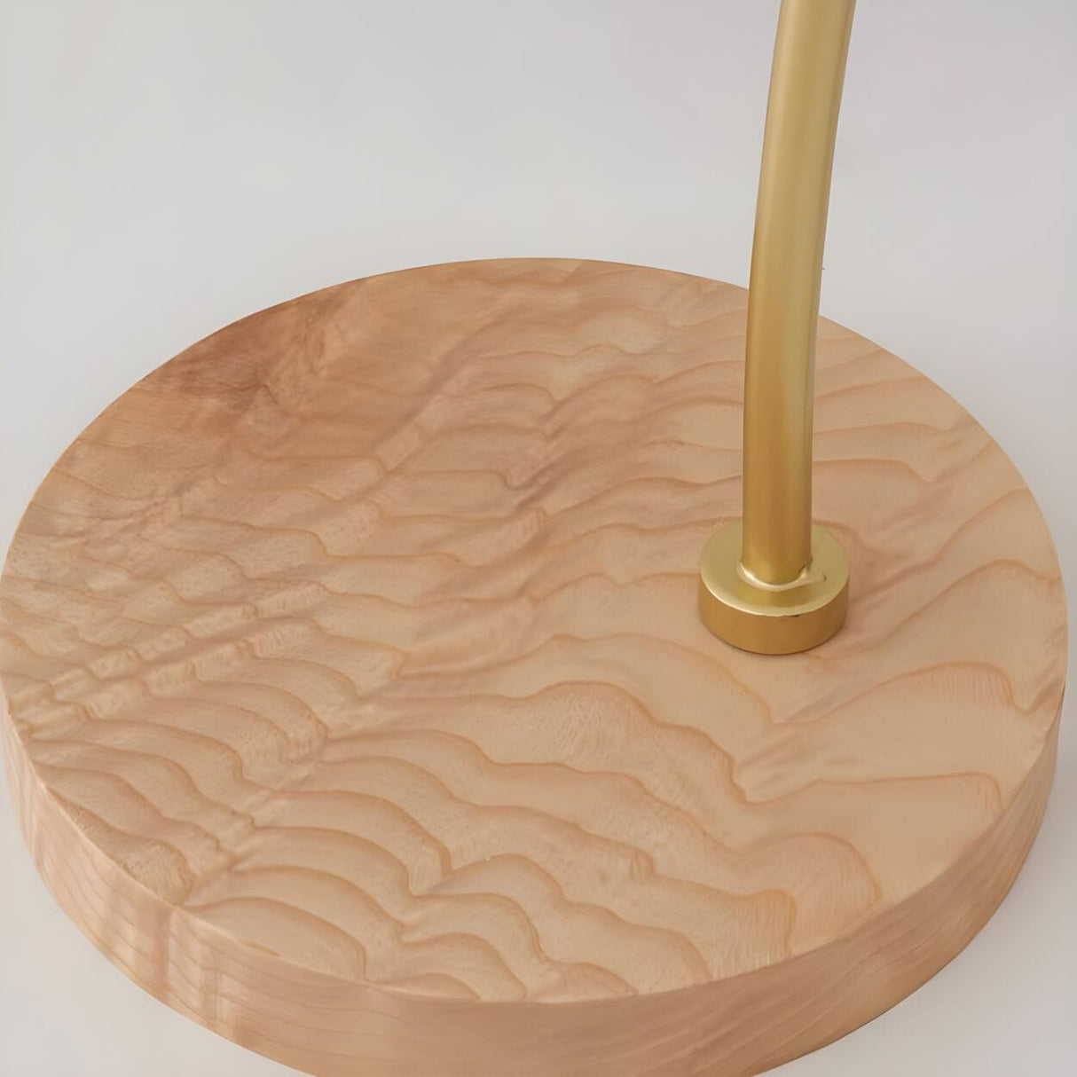 Elegant Wooden Round Glass Clear Lampshade Table Lamp Image - 8