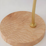 Elegant Wooden Round Glass Clear Lampshade Table Lamp Image - 8
