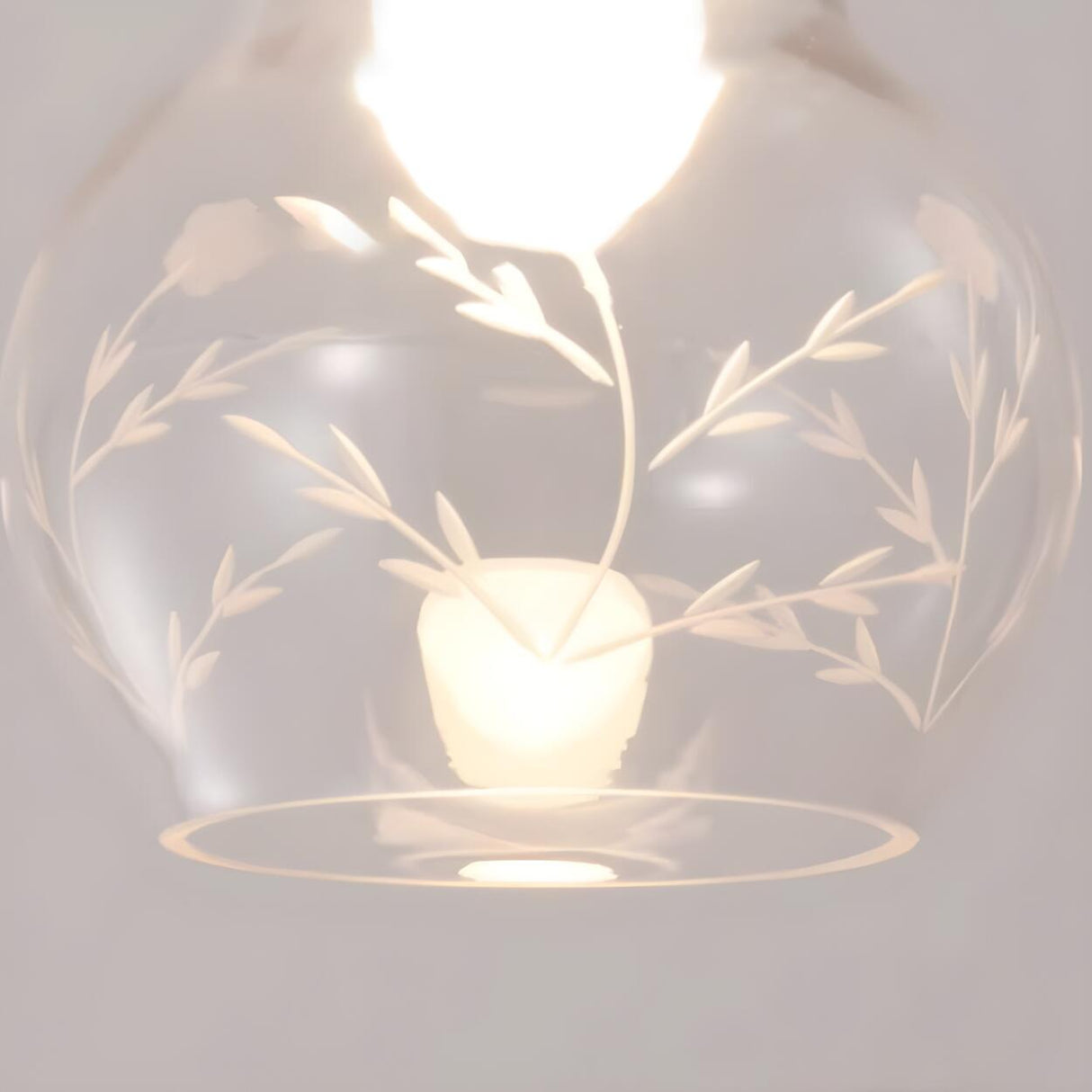 Elegant Wooden Round Glass Clear Lampshade Table Lamp Image - 9