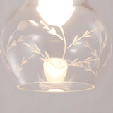 Elegant Wooden Round Glass Clear Lampshade Table Lamp Image - 9