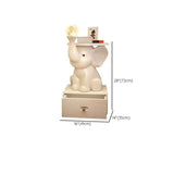 Elephant Shape Resin Wood Kids Nightstand with Light Image - 12