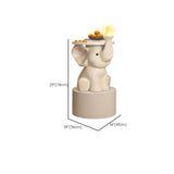 Elephant Shape Resin Wood Kids Nightstand with Light Image - 15
