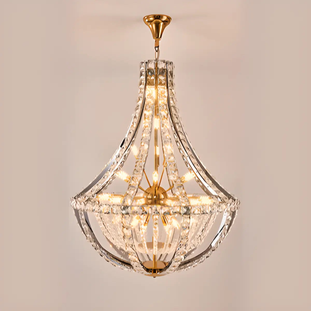 Empire Crystal Gold Sputnik Large Foyer Chandelier Image - 10