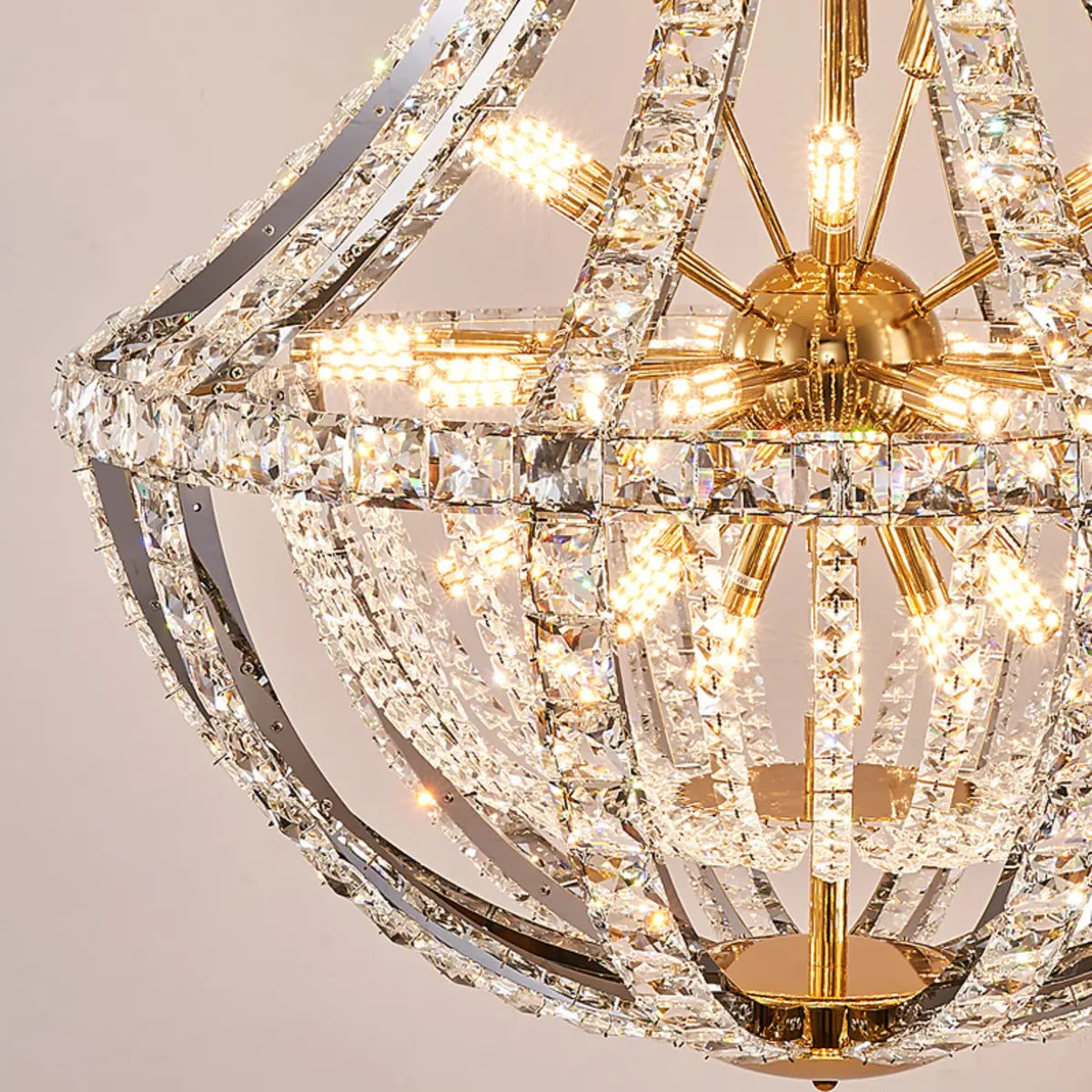 Empire Crystal Gold Sputnik Large Foyer Chandelier Image - 12