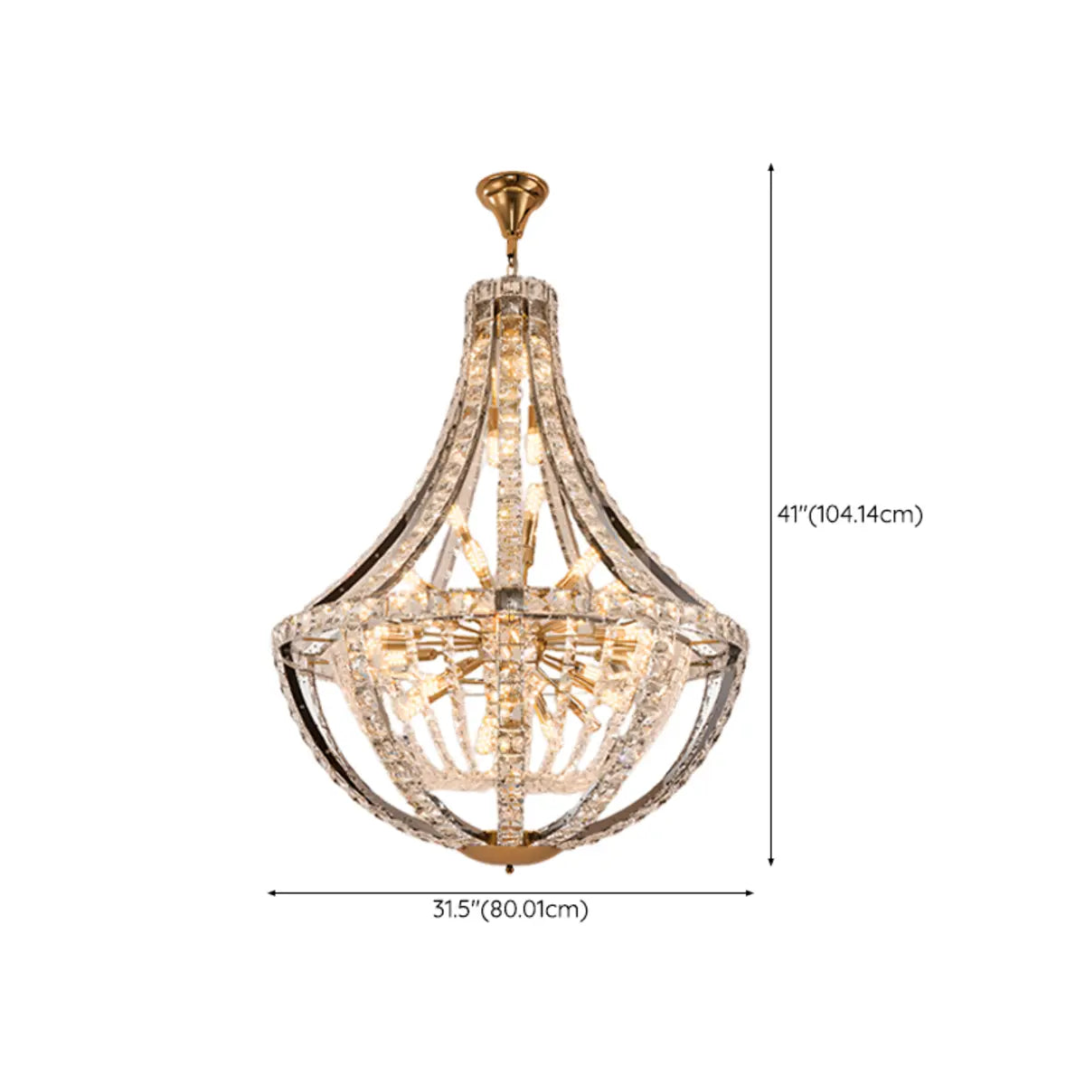 Empire Crystal Gold Sputnik Large Foyer Chandelier Image - 19